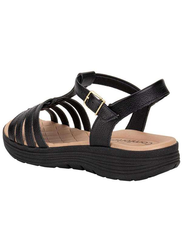 Comfortflex - Sandália Feminina Flat Comfortflex 2543402 - Preto 3