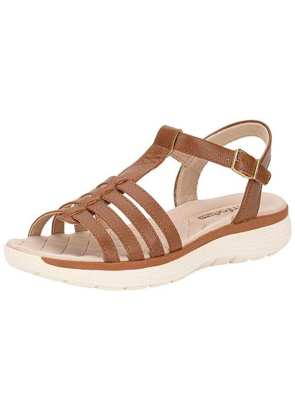 Comfortflex - Sandália Feminina Flat Comfortflex 2543402 - Caramelo