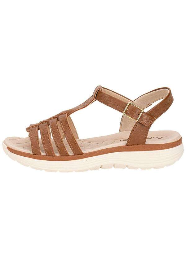 Comfortflex - Sandália Feminina Flat Comfortflex 2543402 - Caramelo 2