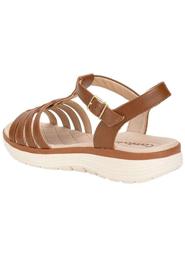 Comfortflex - Sandália Feminina Flat Comfortflex 2543402 - Caramelo 3