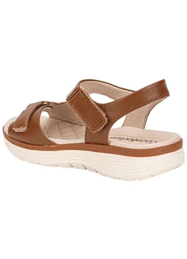 Comfortflex - Sandália Feminina Flat Comfortflex 2543404 - Caramelo 3