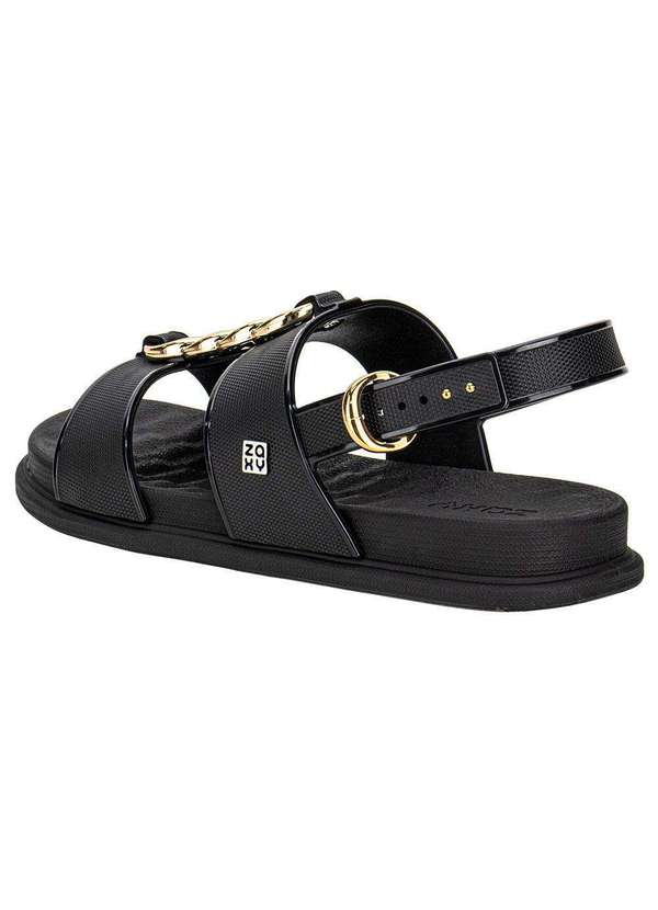 Zaxy - Sandália Feminina Flat Glam Zaxy 19222 - Preto 3