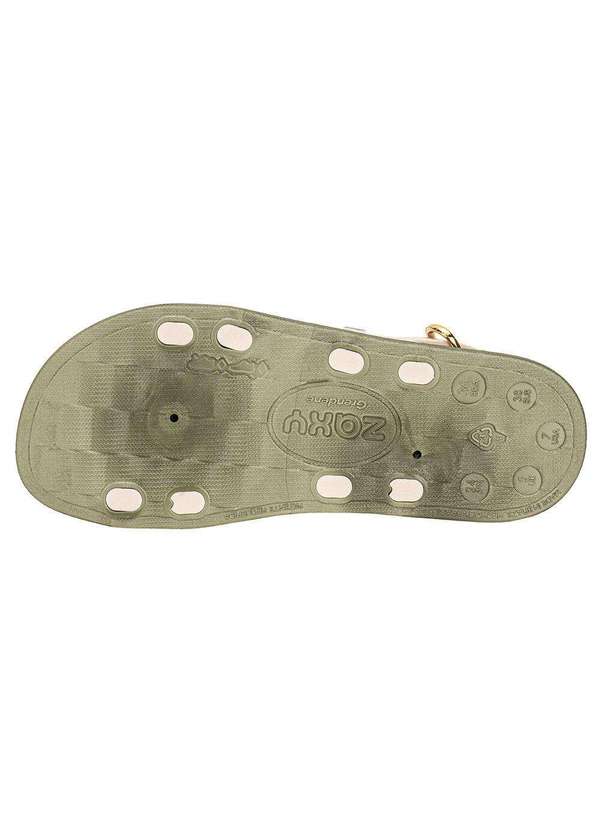 Zaxy - Sandália Feminina Flat Glam Zaxy 19222 - Bege/Verde 4