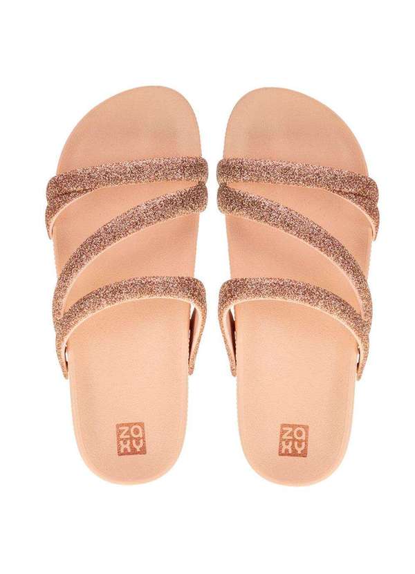 Zaxy - Sandália Feminina Flat Glitter Zaxy - 18956 - Bronze 5