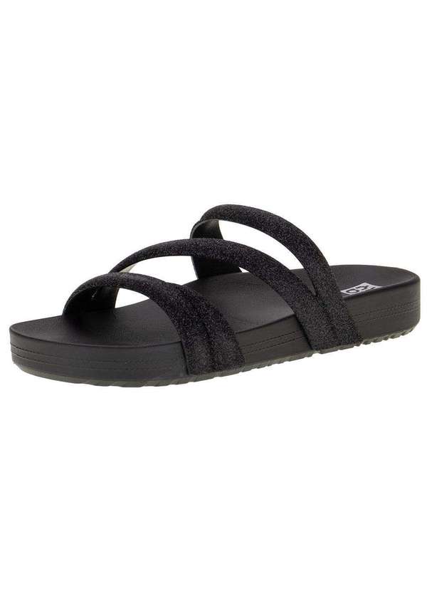 Zaxy - Sandália Feminina Flat Glitter Zaxy - 18956 - Preto 01