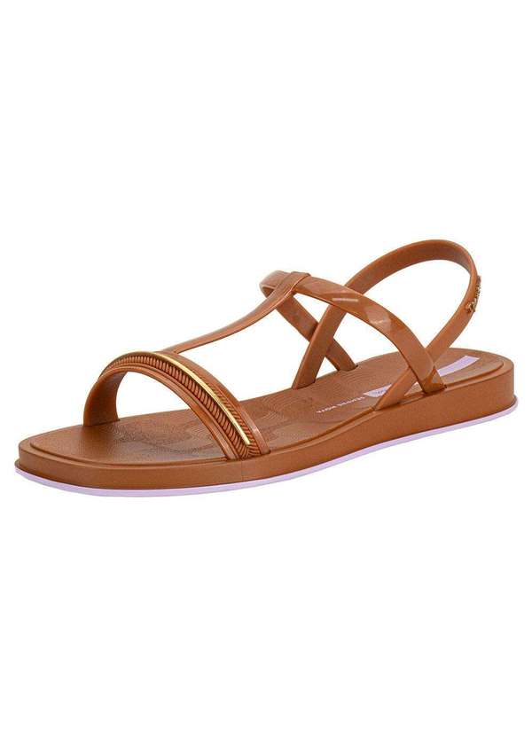 Ipanema - Sandália Feminina Flat Glow Ipanema 27402 - Caramelo