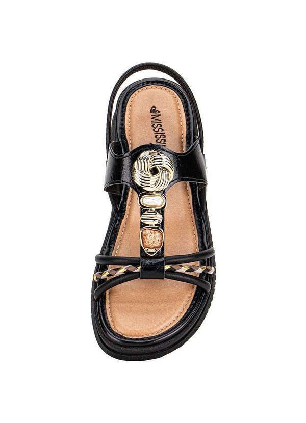 Mississipi - Sandália Feminina Flat Mississipi J0221 Preto 5