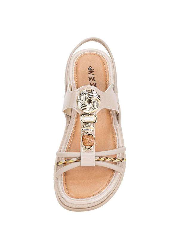 Mississipi - Sandália Feminina Flat Mississipi J0221 Bege 5