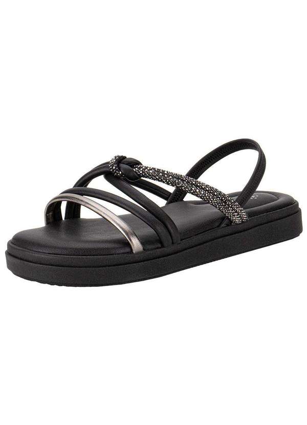 Mississipi - Sandália Feminina Flat Mississipi Mb512 - Preto/Cinza