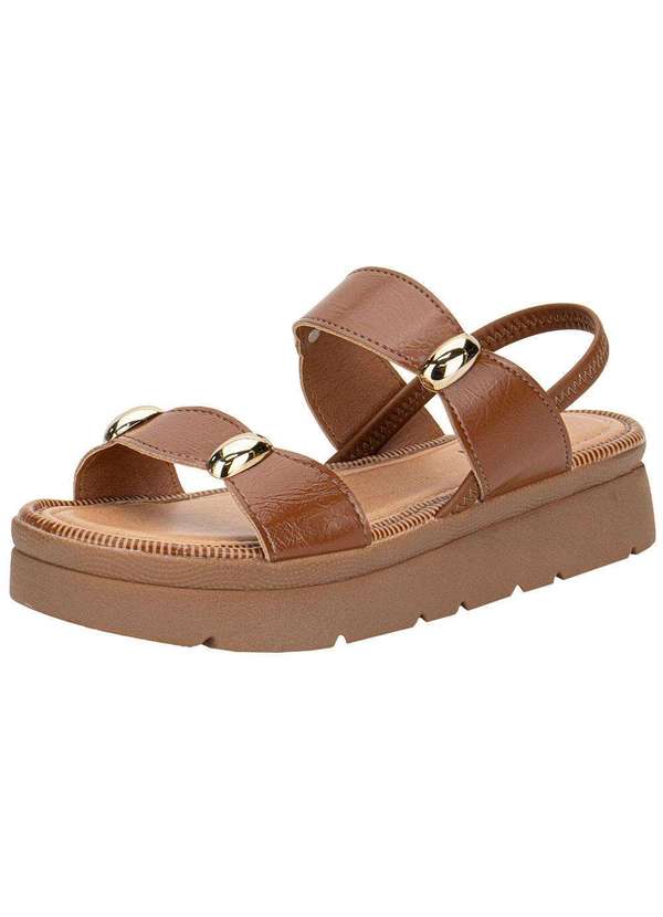 Mississipi - Sandália Feminina Flat Mississipi Mf992 - Caramelo