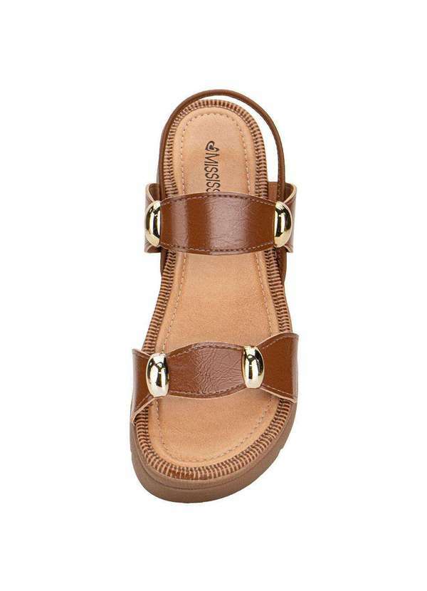 Mississipi - Sandália Feminina Flat Mississipi Mf992 - Caramelo 5