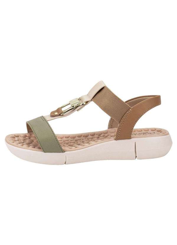 Modare - Sandália Feminina Flat Modare 7142139 Bege/Verde 2