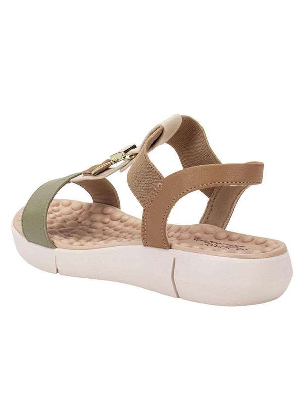 Modare - Sandália Feminina Flat Modare 7142139 Bege/Verde 3