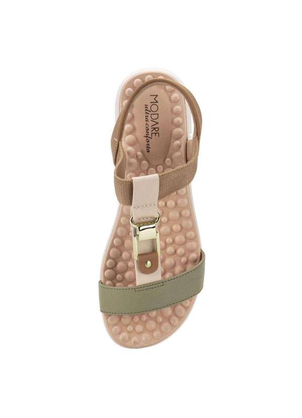 Modare - Sandália Feminina Flat Modare 7142139 Bege/Verde 5