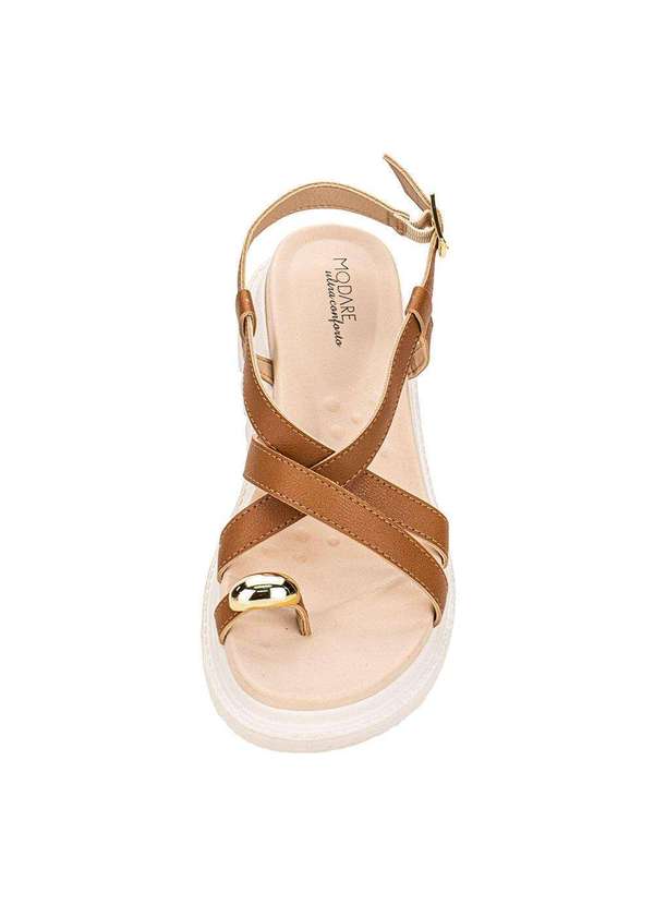 Modare - Sandália Feminina Flat Modare 7200107 - Camel 5