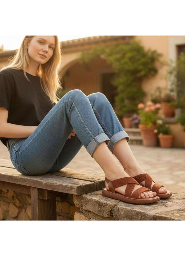 Modare - Sandália Feminina Flat Modare 7208105 Chocolate 2