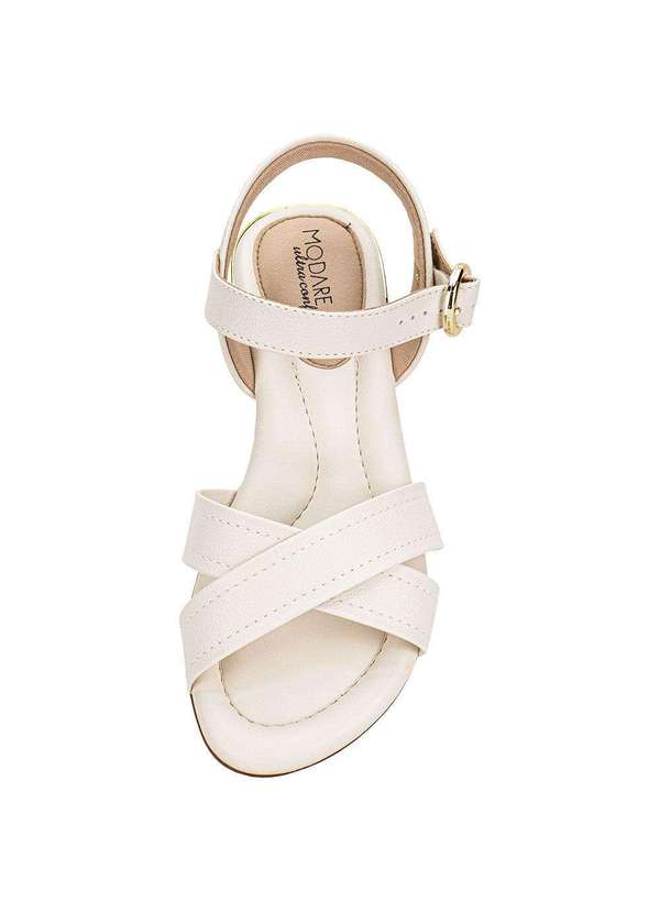 Modare - Sandália Feminina Flat Modare 7217102 Branco/Off 5