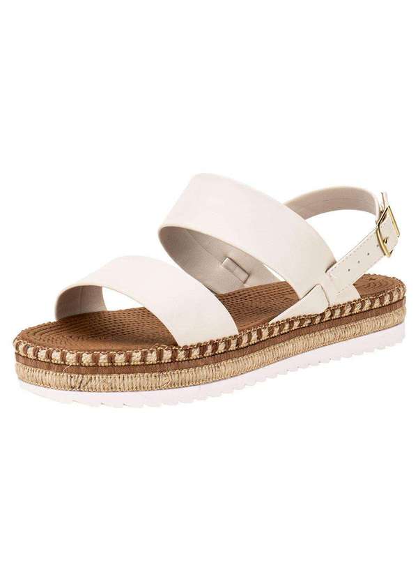 Moleca - Sandália Feminina Flat Moleca 5447518 - Marfim