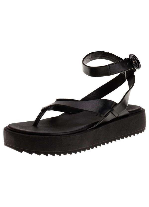 Moleca - Sandália Feminina Flat Moleca - 5489105 - Preto