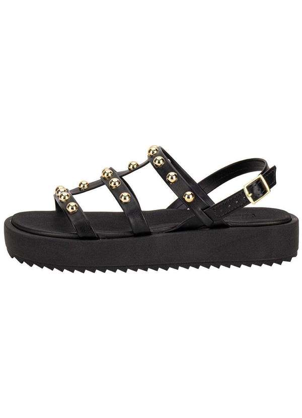 Moleca - Sandália Feminina Flat Moleca 5489119 - Preto 2