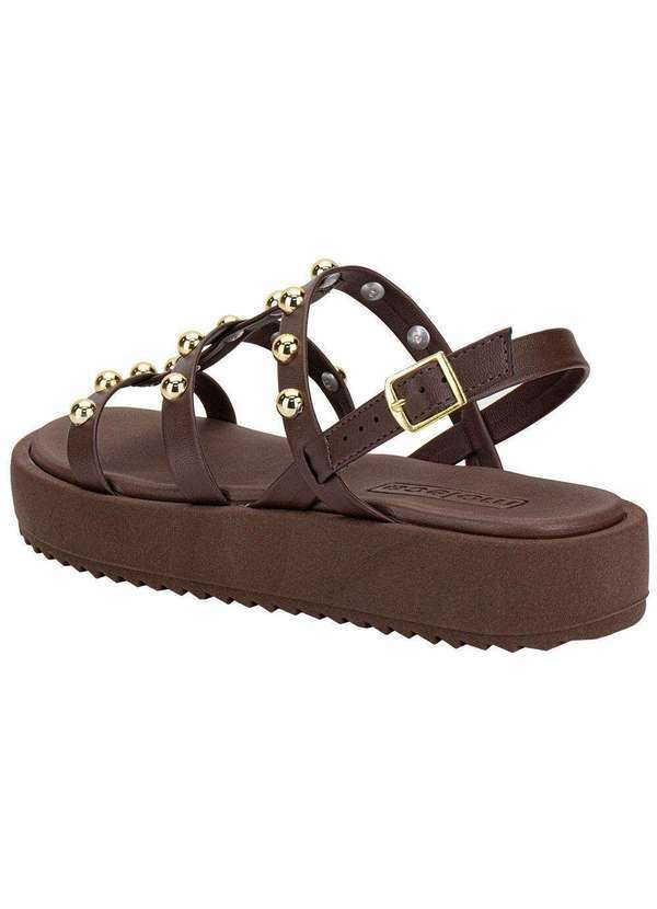 Moleca - Sandália Feminina Flat Moleca 5489119 - Chocolate 3