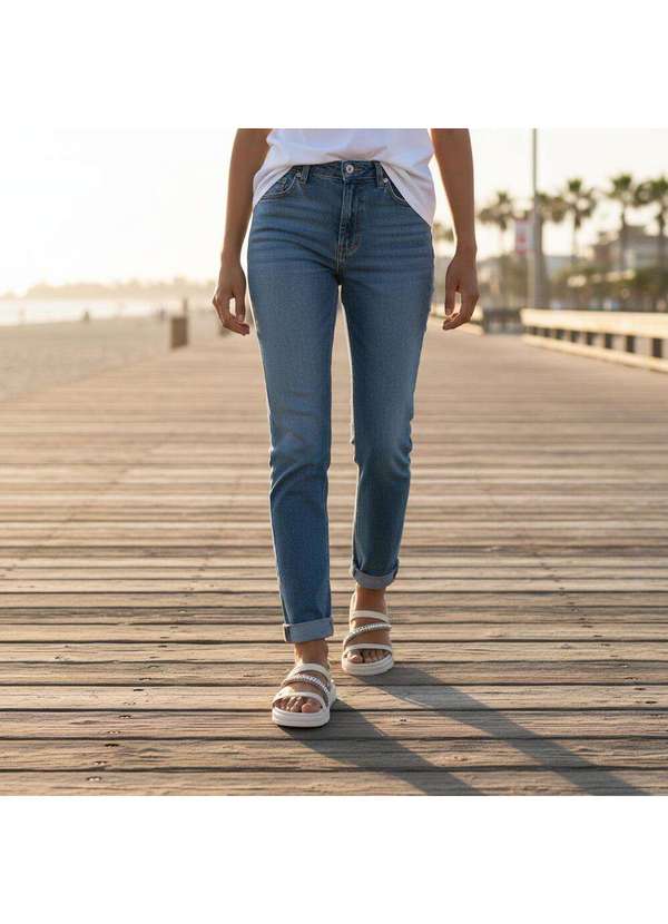 Moleca - Sandália Feminina Flat Moleca 5490104 Branco/Off 2