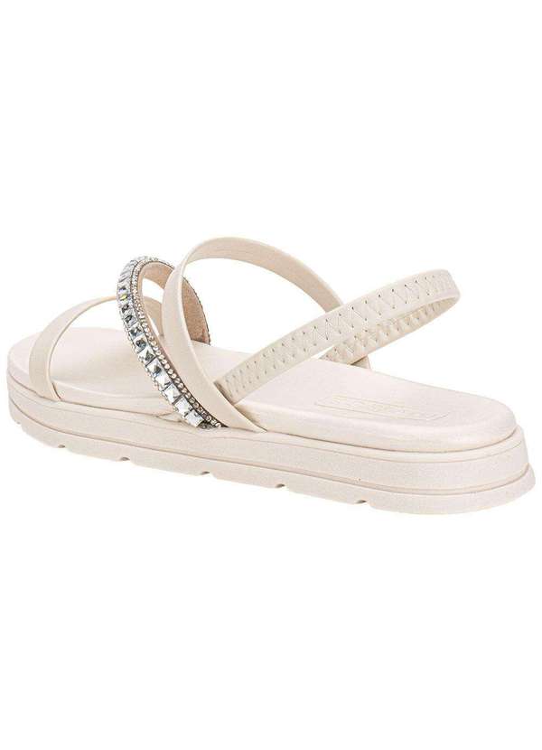 Moleca - Sandália Feminina Flat Moleca 5490104 Branco/Off 3