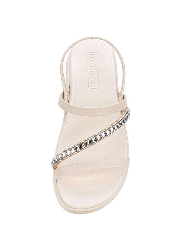 Moleca - Sandália Feminina Flat Moleca 5490104 Branco/Off 5