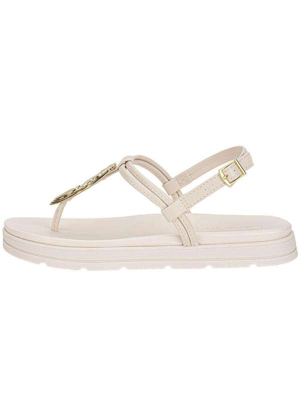 Moleca - Sandália Feminina Flat Moleca 5490122 Branco/Off 2