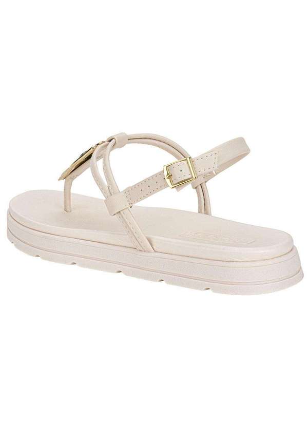 Moleca - Sandália Feminina Flat Moleca 5490122 Branco/Off 3