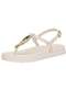 Moleca - Sandália Feminina Flat Moleca 5490122 Salmão - variação: Branco/Off