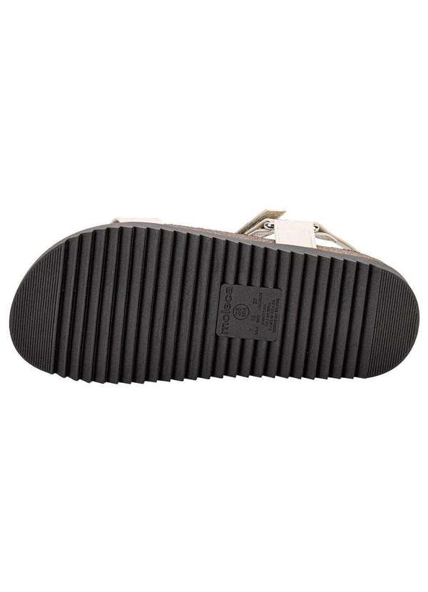 Moleca - Sandália Feminina Flat Moleca 5500101 - Bege/Preto 4