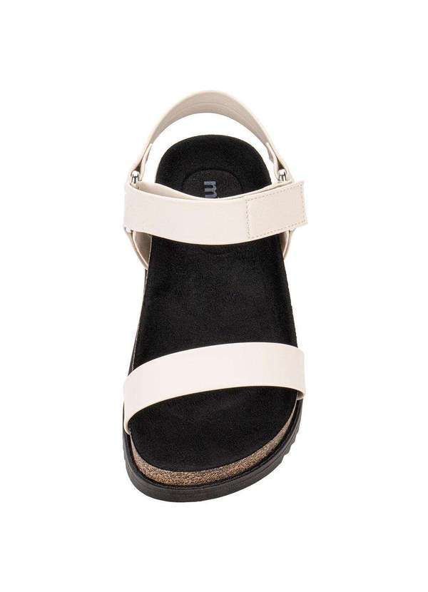 Moleca - Sandália Feminina Flat Moleca 5500101 - Bege/Preto 5