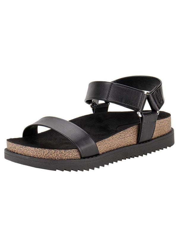 Moleca - Sandália Feminina Flat Moleca 5500101 - Preto