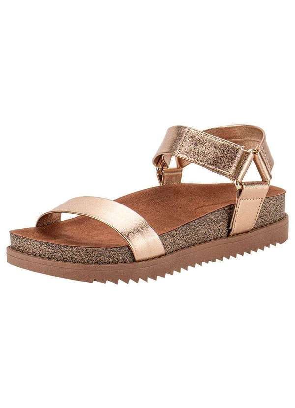 Moleca - Sandália Feminina Flat Moleca 5500101 - Bronze