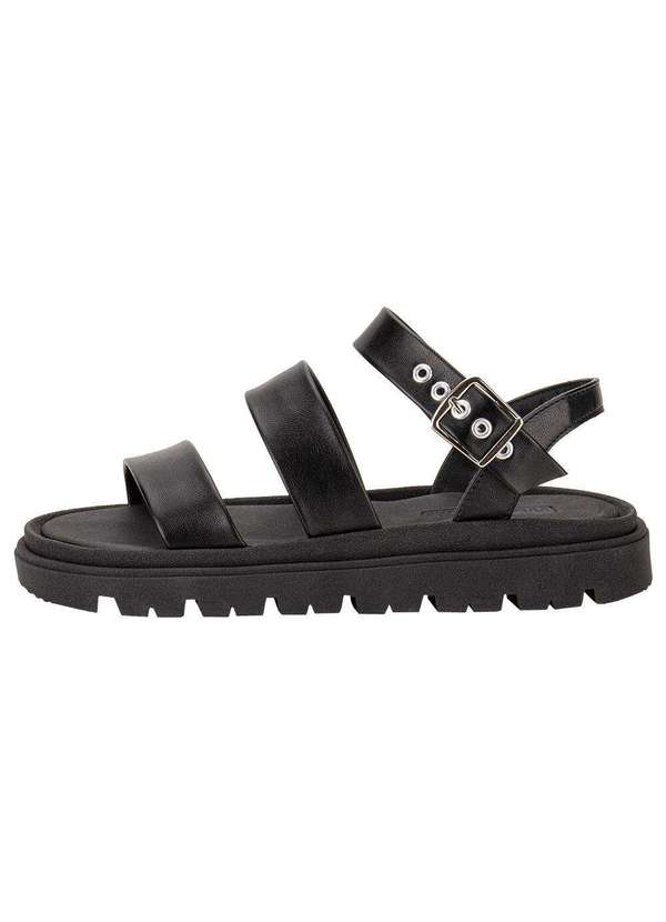 Moleca - Sandália Feminina Flat Moleca 5504101 - Preto 2