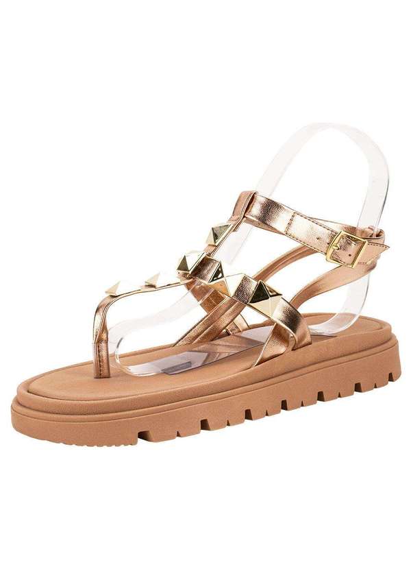 Moleca - Sandália Feminina Flat Moleca 5504102 - Bronze