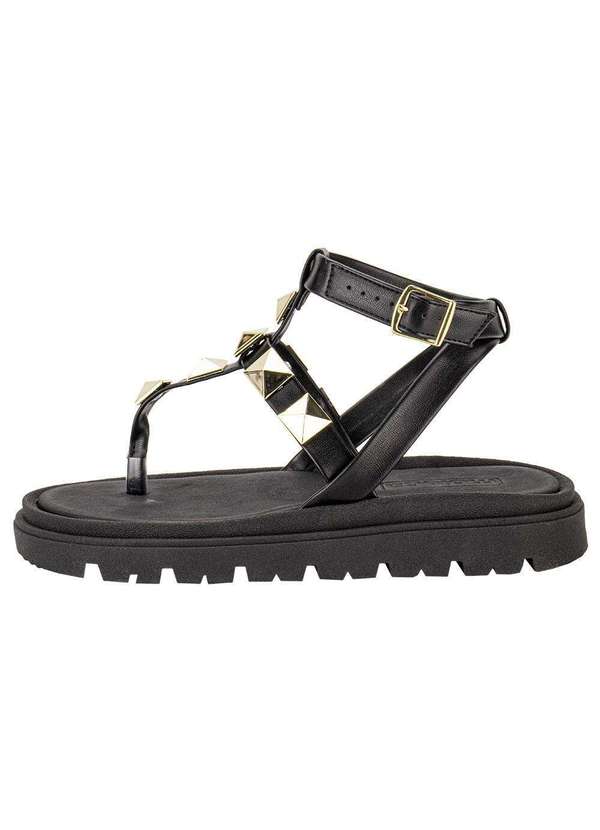 Moleca - Sandália Feminina Flat Moleca 5504102 - Preto 2