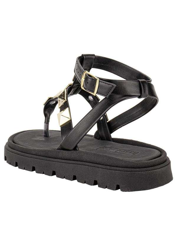 Moleca - Sandália Feminina Flat Moleca 5504102 - Preto 3