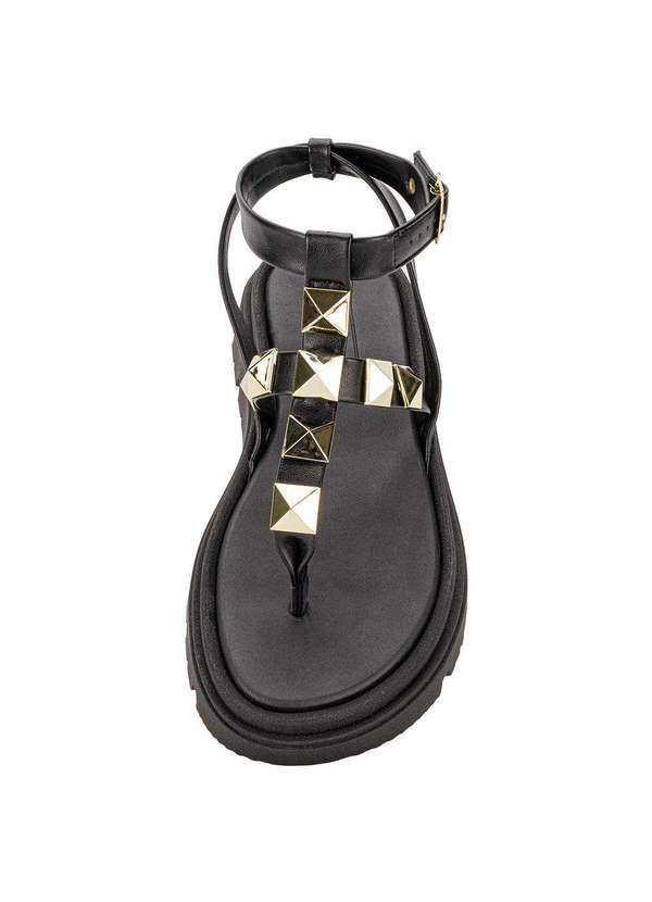 Moleca - Sandália Feminina Flat Moleca 5504102 - Preto 5