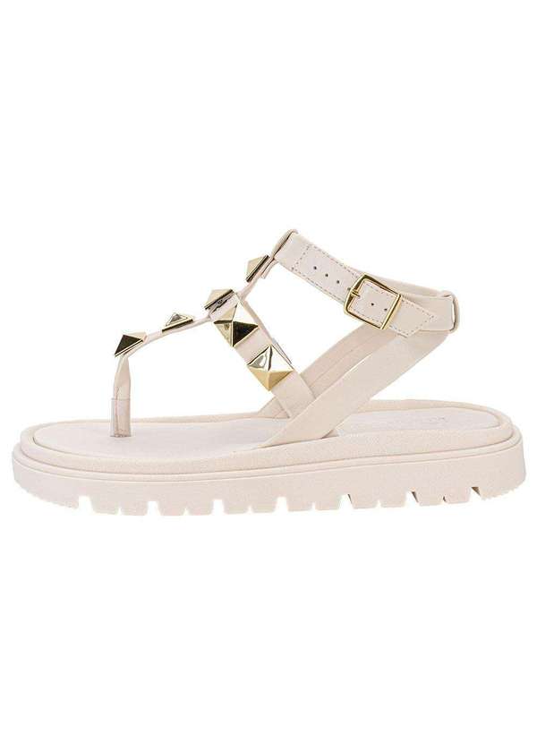 Moleca - Sandália Feminina Flat Moleca 5504102 - Marfim 2