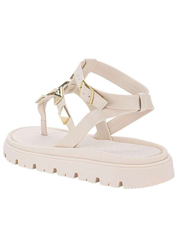 Moleca - Sandália Feminina Flat Moleca 5504102 - Marfim 3