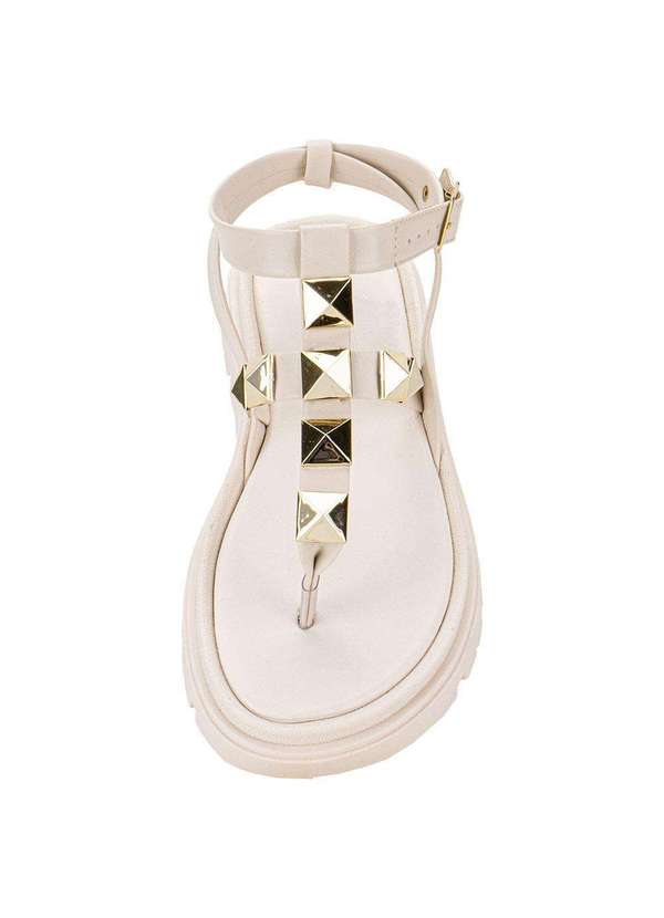 Moleca - Sandália Feminina Flat Moleca 5504102 - Marfim 5