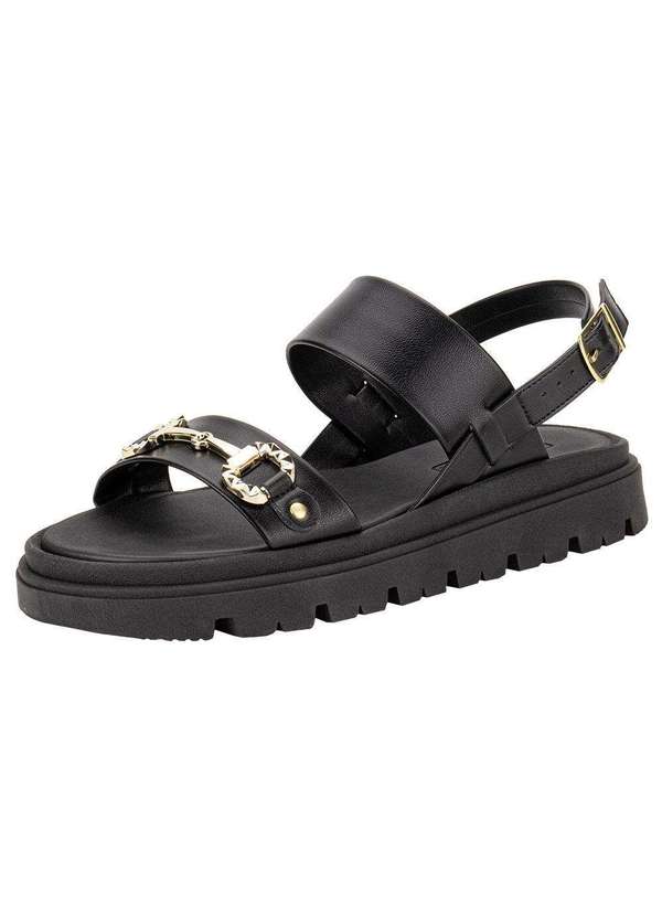 Moleca - Sandália Feminina Flat Moleca 5504107 - Preto
