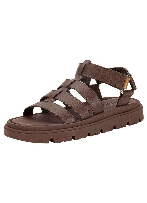 Moleca - Sandália Feminina Flat Moleca 5504109 - Chocolate