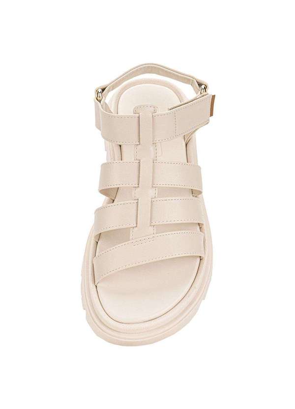 Moleca - Sandália Feminina Flat Moleca 5504109 - Marfim 5