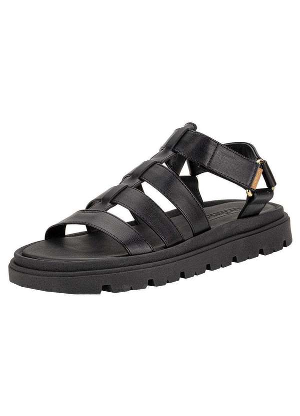 Moleca - Sandália Feminina Flat Moleca 5504109 - Preto