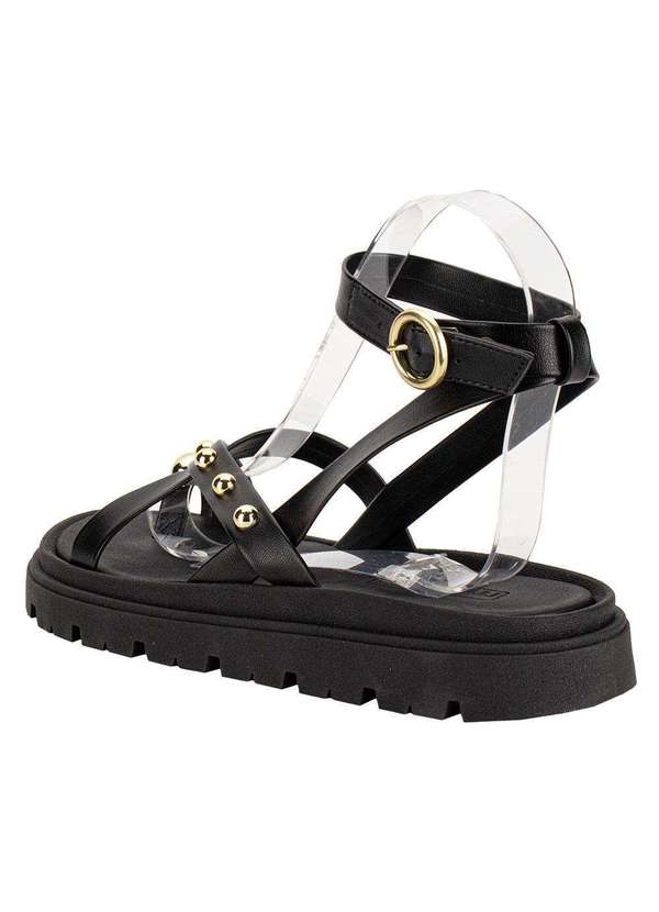 Moleca - Sandália Feminina Flat Moleca 5504113 - Preto 3