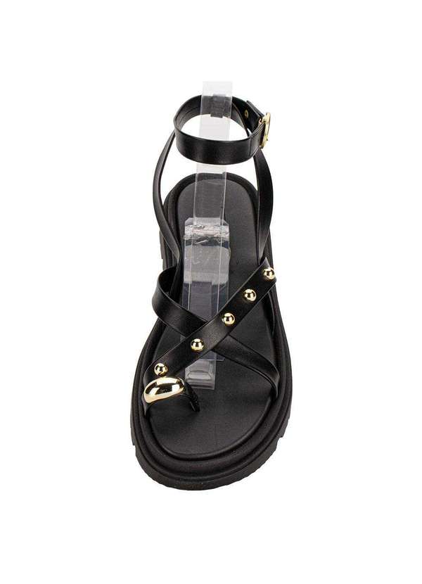 Moleca - Sandália Feminina Flat Moleca 5504113 - Preto 5