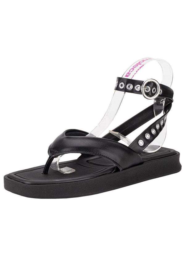 Moleca - Sandália Feminina Flat Moleca 5506102 - Preto